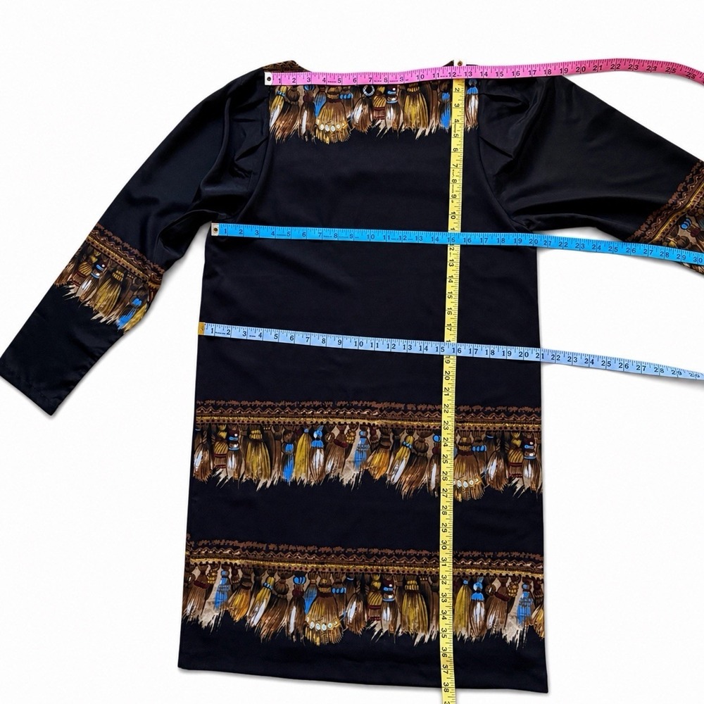 RARE Save The Queen Dress XL Circus Print Graphic Long Sleeve Designer Italy Y2K - Picture 14 of 15